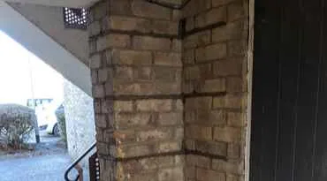 repaired brick wall