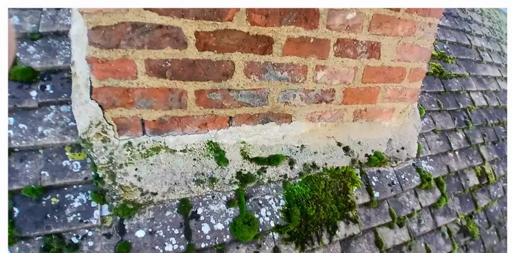 side of chimney before repair 