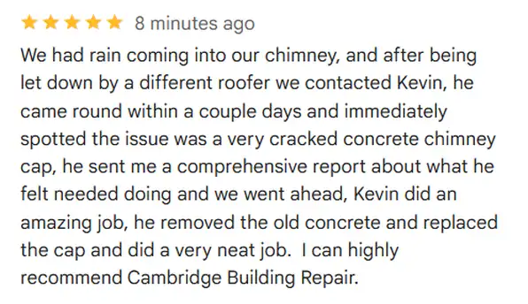 screenshot of google review